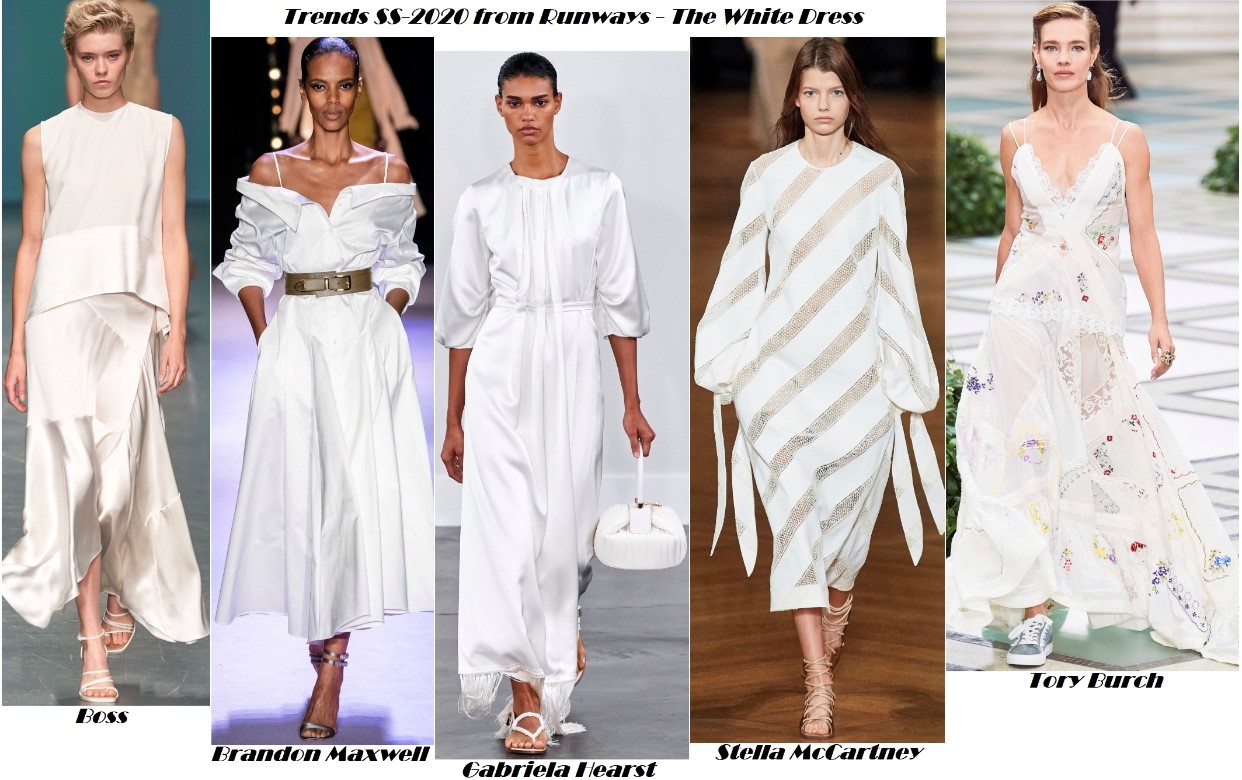 3 white dresses